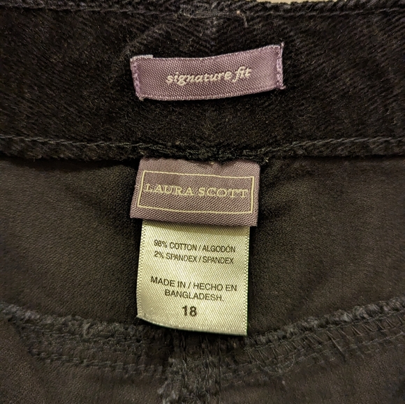 Black Corduroy Pants SZ 18 - Picture 2 of 5